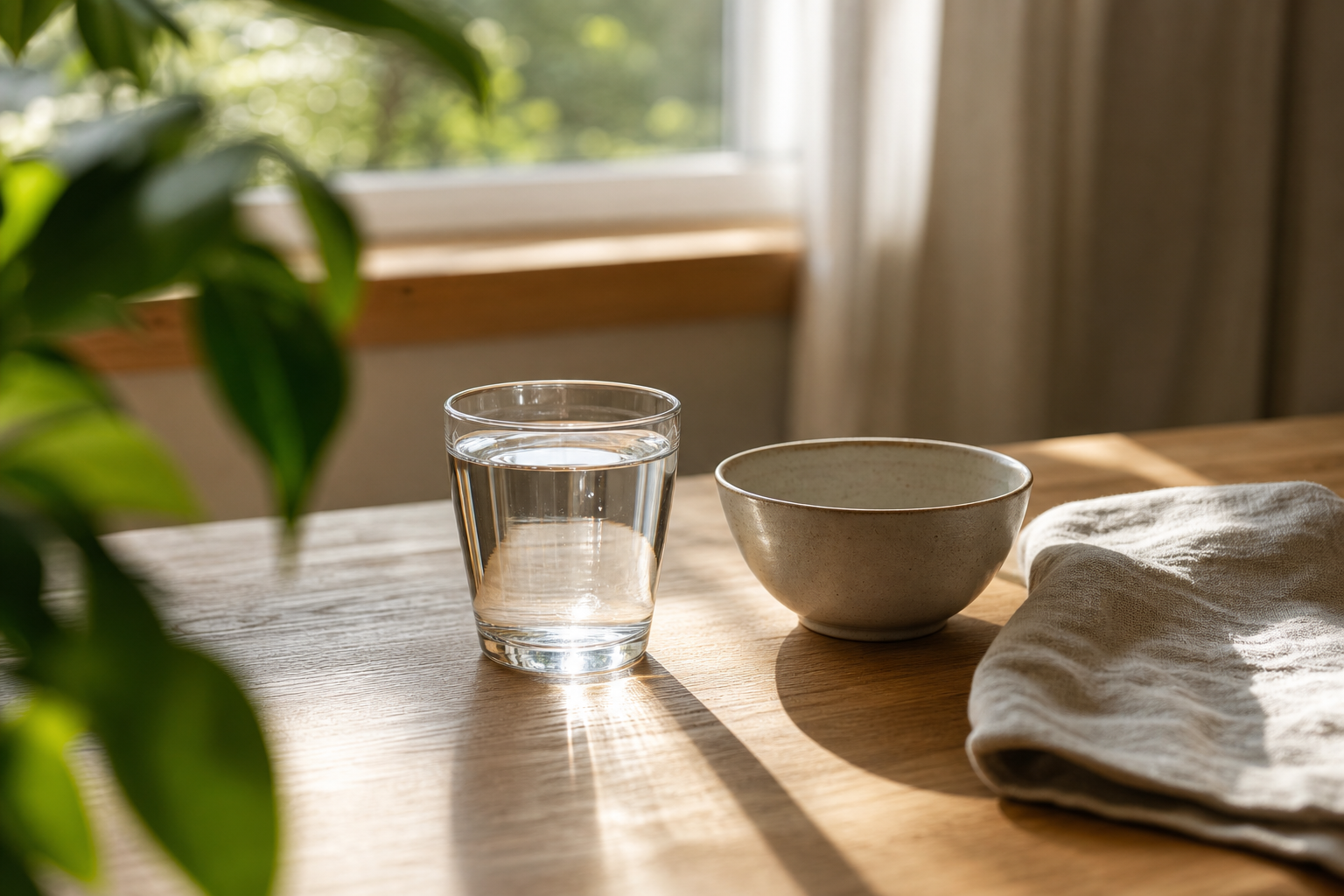 Routine mattutina alla luce naturale