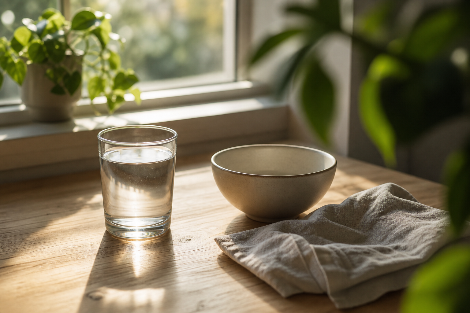 Routine mattutina alla luce naturale